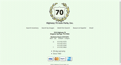 Desktop Screenshot of highway70autoparts.com